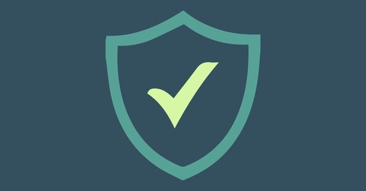 A graphic depicting a shield with checkmark